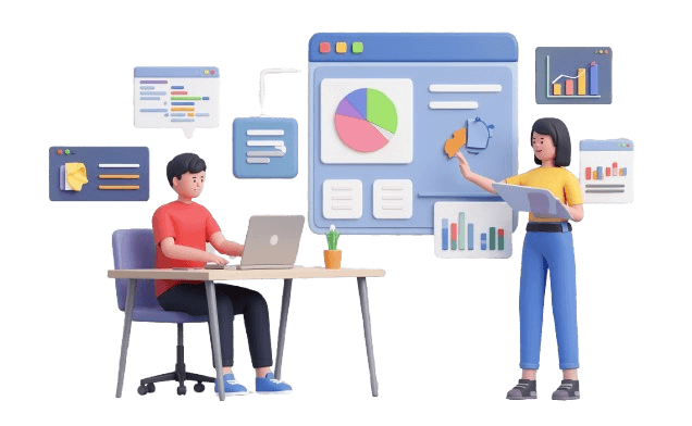 360 Innovations Team collaborating on software projects - Company Story Illustration